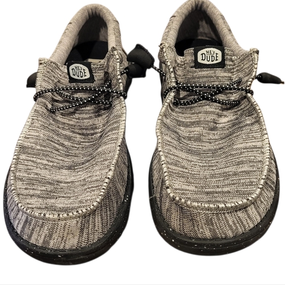 Hey Dude Mens Wally Sport Knit Loafera Shoes Dark Grey Size 8 - Picture 2 of 7